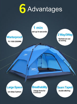 Desert&Fox 3-4 Person, Fast Setup Backpacking Tent