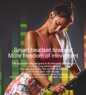 Smart Watch w/ Integrated Wireless Ear Buds