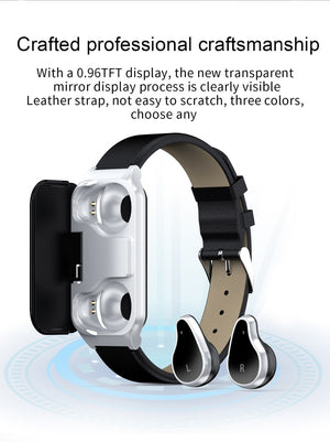 Smart Watch w/ Integrated Wireless Ear Buds