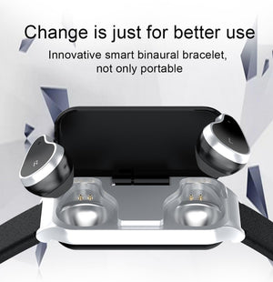Smart Watch w/ Integrated Wireless Ear Buds