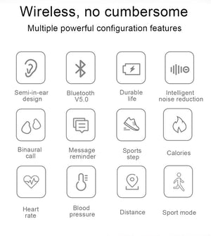 Smart Watch w/ Integrated Wireless Ear Buds