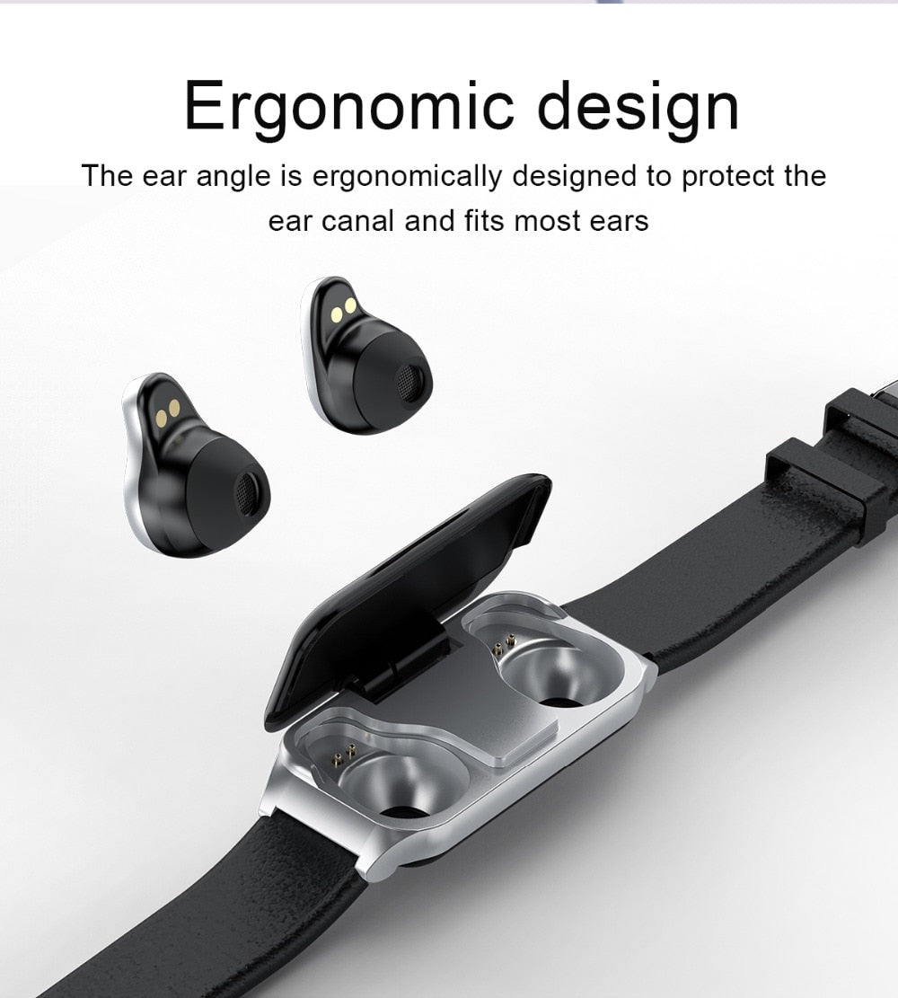 Smart Watch w/ Integrated Wireless Ear Buds