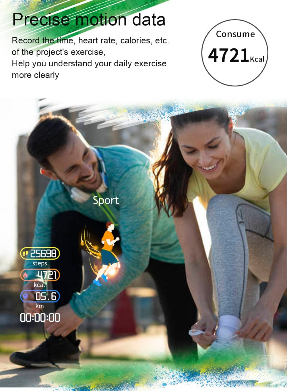 Smart Watch w/ Integrated Wireless Ear Buds