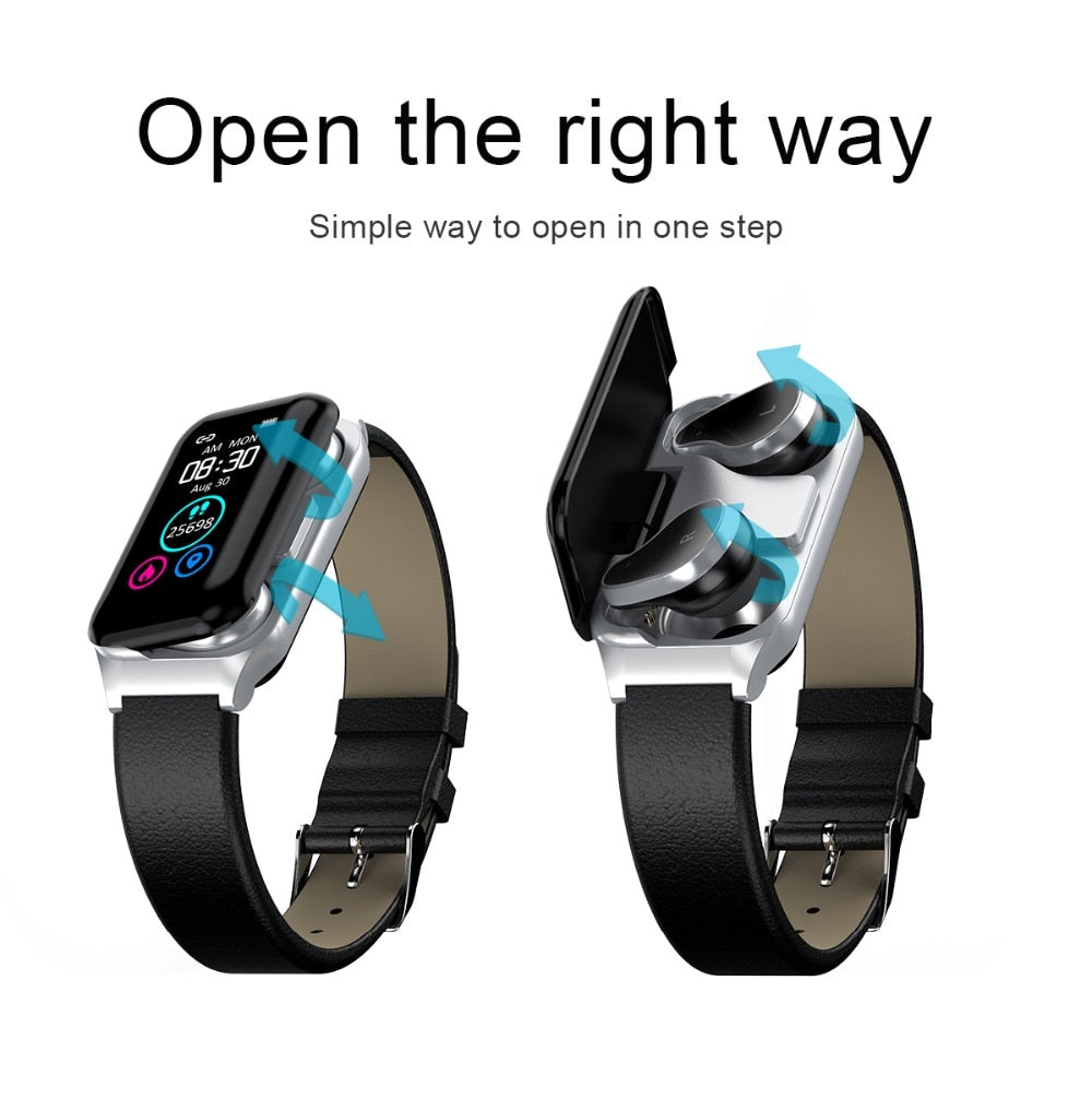 Smart Watch w/ Integrated Wireless Ear Buds
